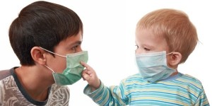 Children in medical masks